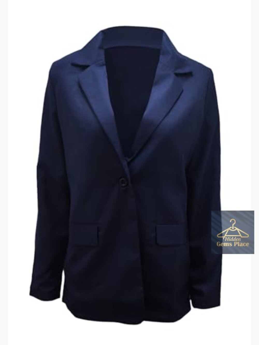 Casual Long Sleeve Button Lapel Blazer Jacket Loose Solid Work Office Coat - Picture 4 of 5